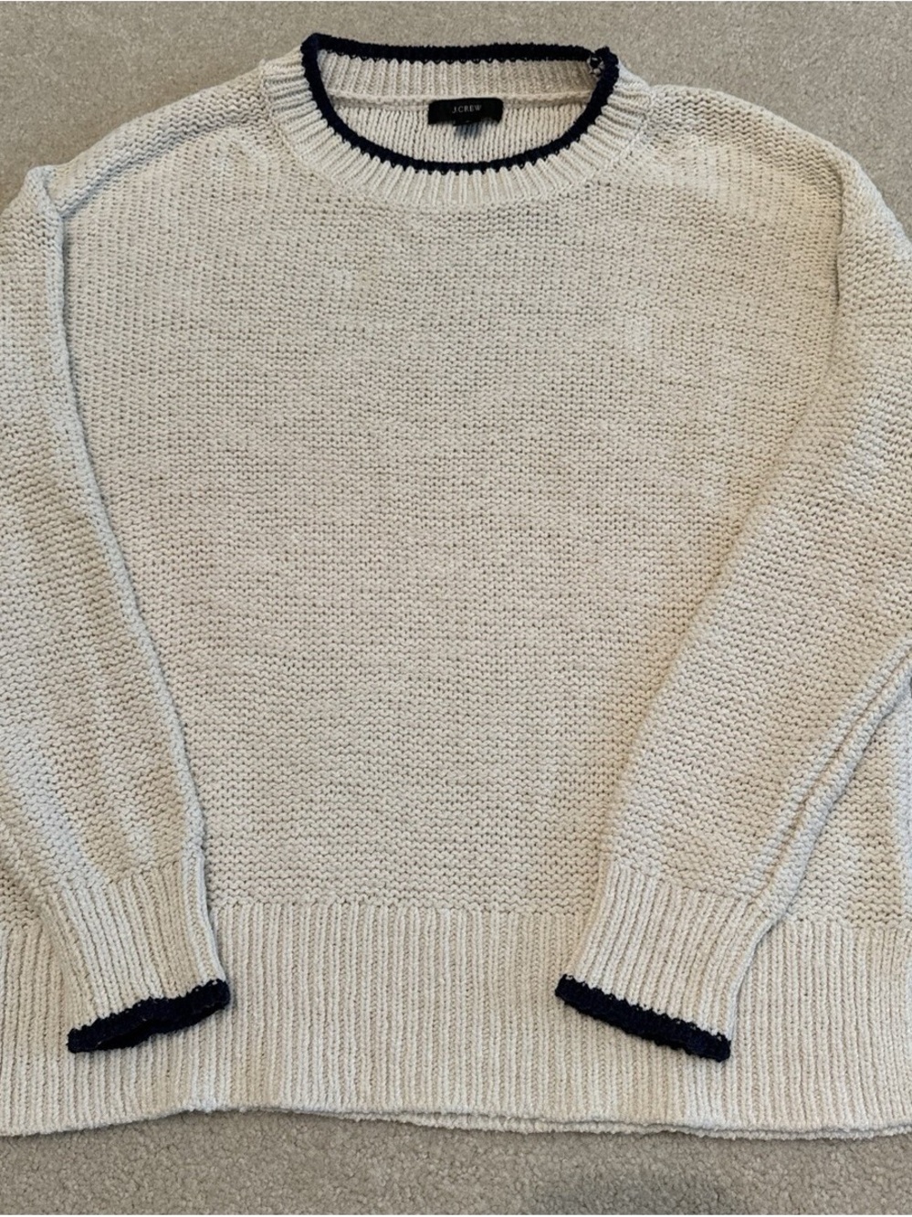 J. Crew women’s tipped beach Crewneck Knit Sweater - Picture 2 of 5